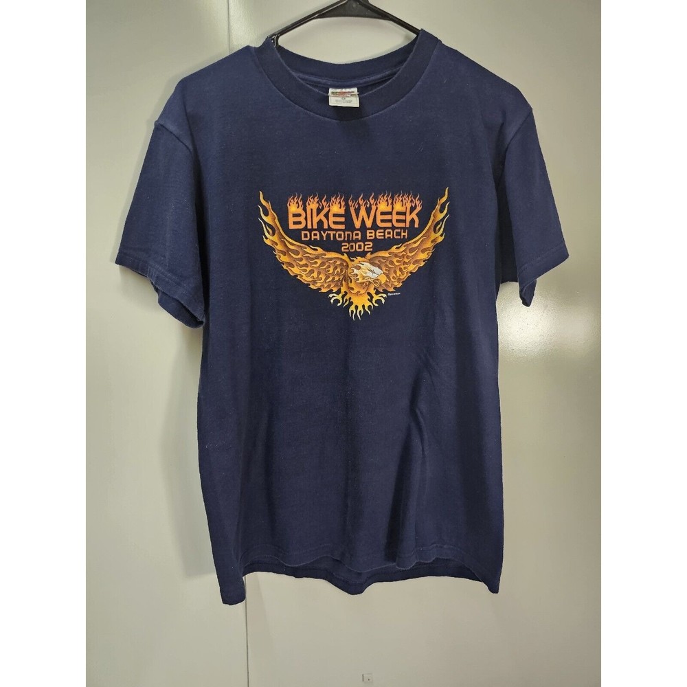Vintage 2002 Daytona Beach Bike Week Eagle Flames TShirt Men's Size M